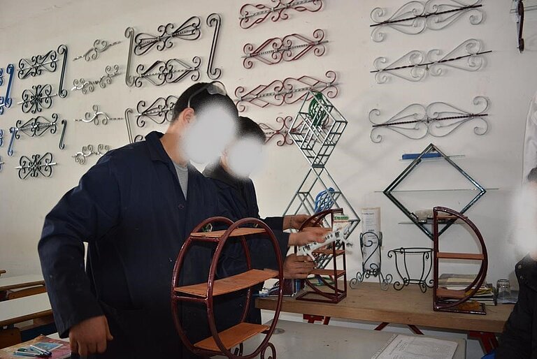 Training workshop in ironwork in the Prison of Souk-Larbaâ, Morocco