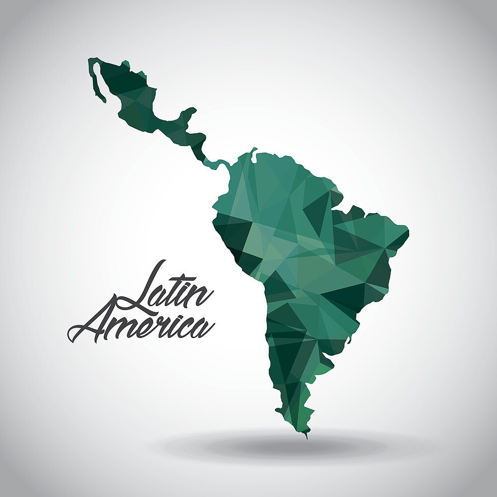 Graphic map of Latin America