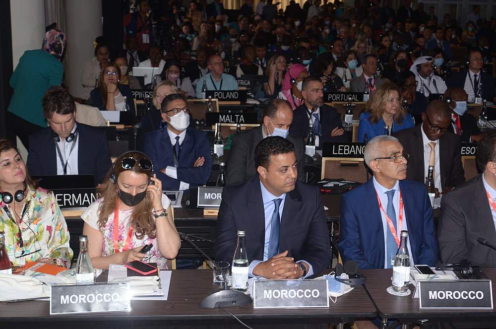 [Translate to English:] CONFINTEA participants in the conference room