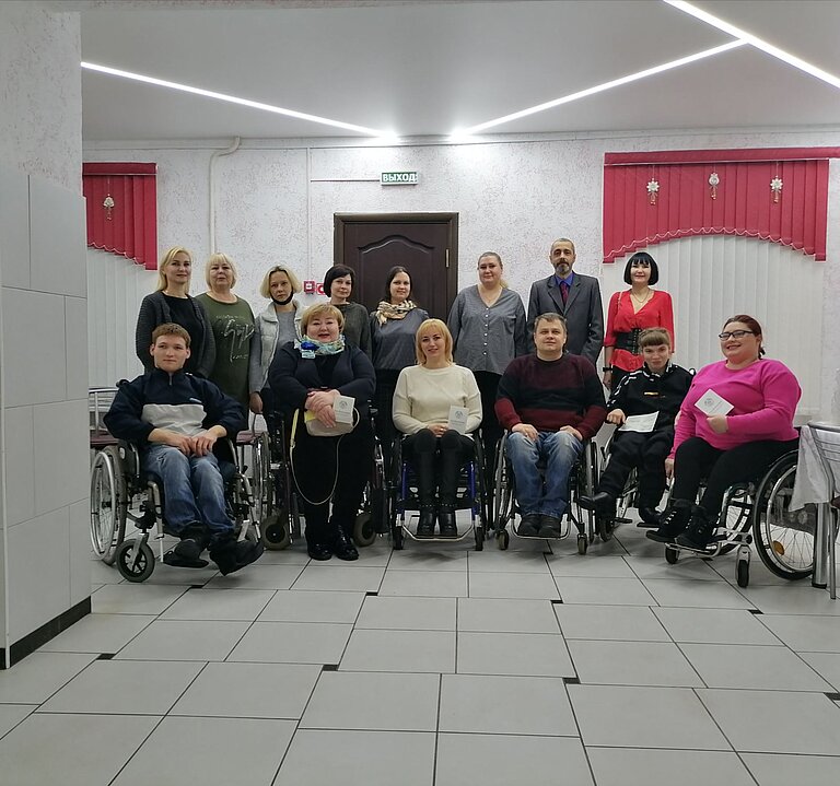 Graduates and their teachers, inclusive cashier, DVV International