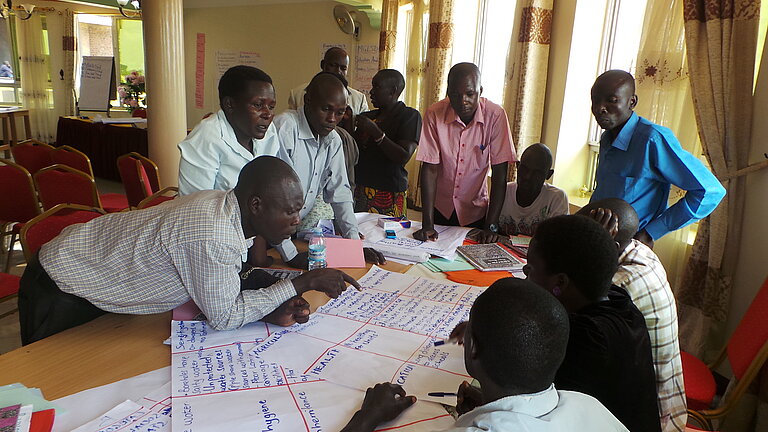 Group work during training of facilitators