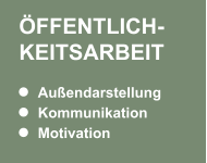 ÖFFENTLICH-KEITSARBEIT Außendarstellung Kommunikation Motivation ÖFFENTLICH-KEITSARBEIT Außendarstellung Kommunikation Motivation